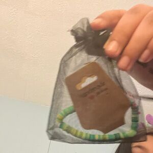 Vibrant Green and Yellow Kids Beaded Bracelet